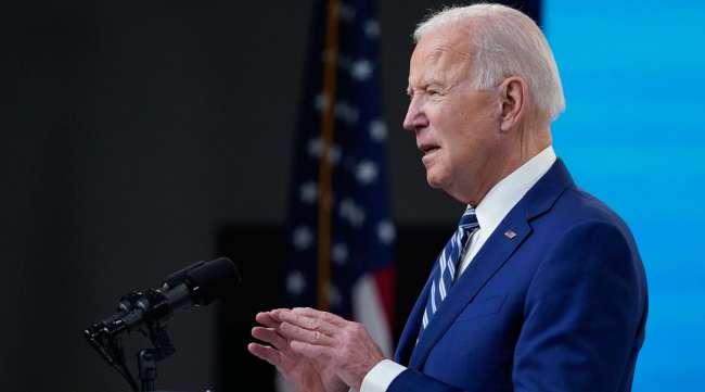 President Joe Biden speaks during an event at the White House campus on March 29. (Evan Vucci/Associated Press)