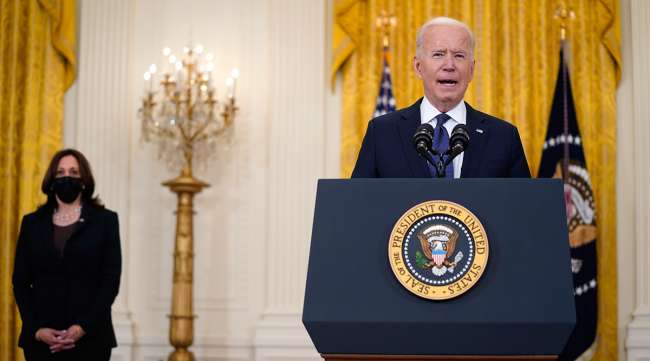 Joe Biden speaks from the East Room of the White House May 10