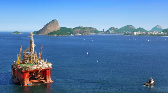 Oil platform off coast of Brazil