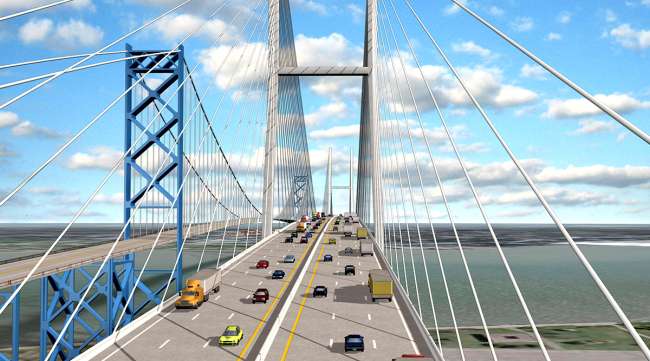 Artistic rendering of Ambassador Bridge with new span