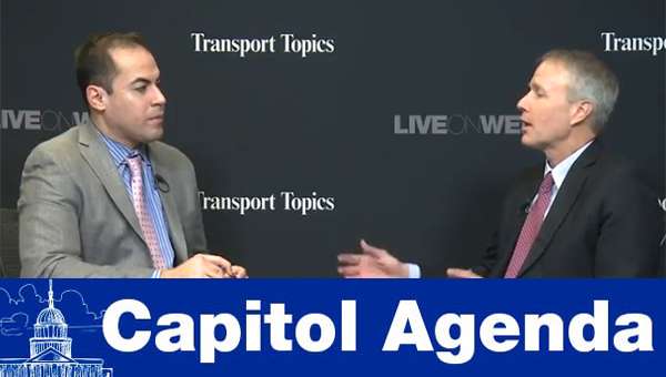 Transport Topics' Eugene Mulero (left), ATA's Bill Sullivan