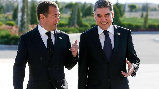 Dmitry Medvedev and Gurbanguly Berdymukhamedov