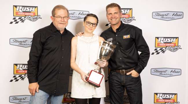 Rebecca Chewning with Rusty Rush and Clint Bowyer