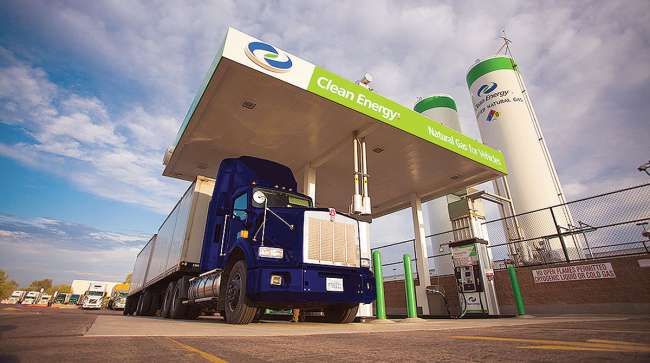 Truck refueling at Clean Energy