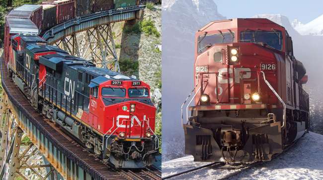 Canadian National (left) and Canadian Pacific (right)