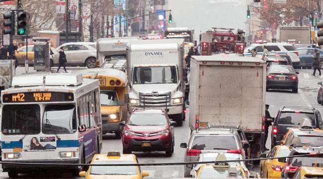 Traffic on 42nd Street in New York City
