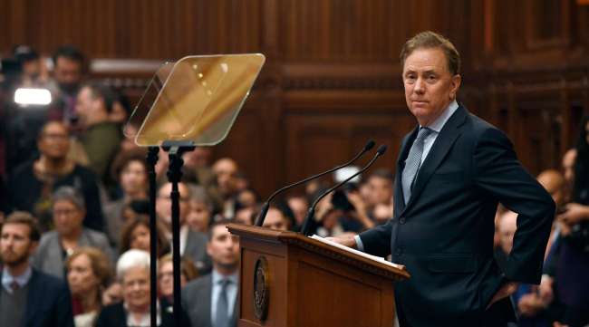 Connecticut Gov. Ned Lamont delivers the State of the State in Hartford, Conn., on Feb. 5.