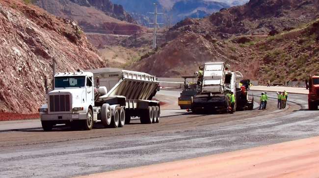 Road construction near Las Vegas