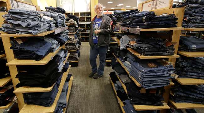 Man shopping for jeans