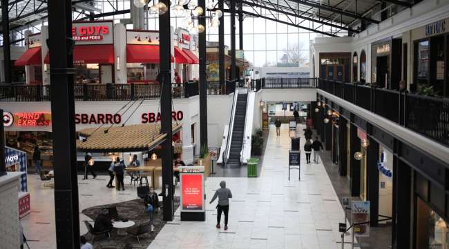 Shoppers walk through the Easton Town Center Mall in Columbus, Ohio. (Luke Sharrett/Bloomberg News)