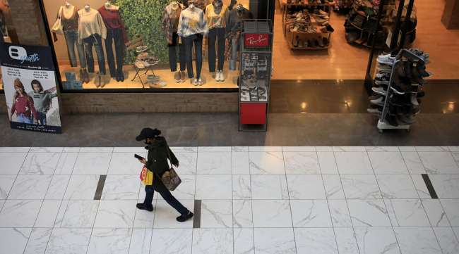 A shopper walks through a mall in Columbus, Ohio. (Luke Sharrett/Bloomberg News)