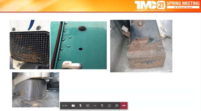 Examples of corrosion shown during task force session at the 2021 TMC Spring Meeting