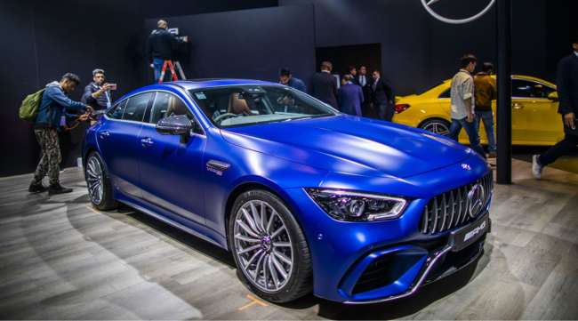 The Mercedes-AMG GT on display at the Auto Expo 2020 in Indian on Feb. 5.