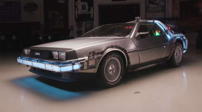 A duplicate of the DeLorean used in the movie, "Back to the Future"
