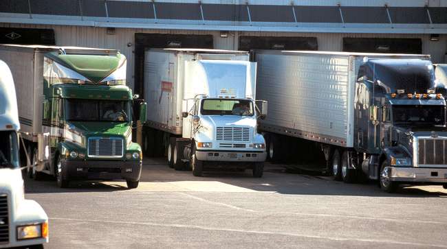 trucks at loading dock