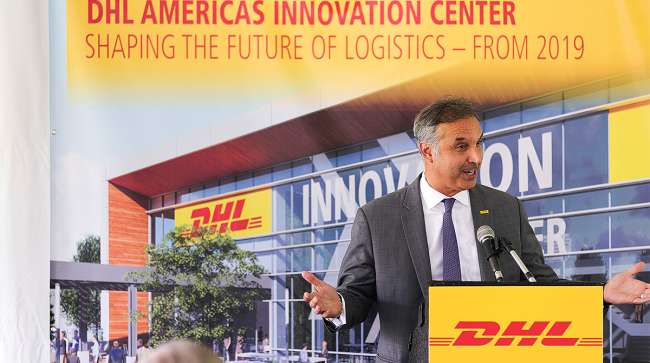 Mike Parra at DHL America's Innovation Center groundbreaking