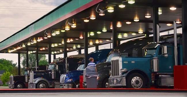 Trucks fuel up at a Petro Stop