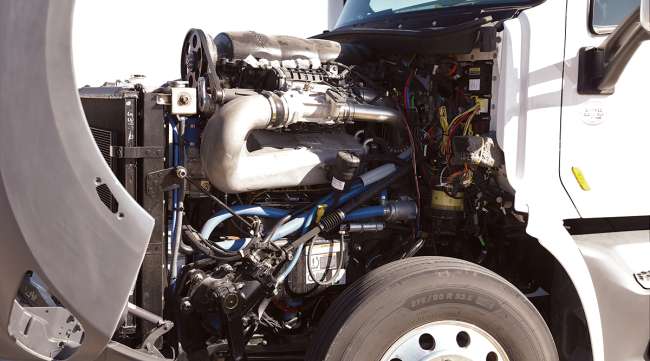 A 10.6 L -cylinder Achates installed in a Peterbilt 579