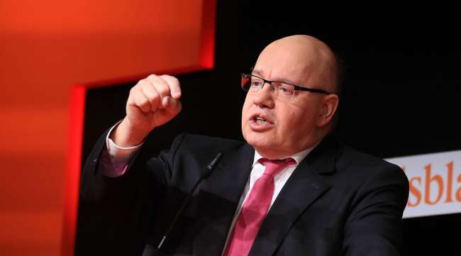 Peter Altmaier, Germany's economy and energy minister, gestures while speaking at the Handelsblatt Energy Summit in Germany on Jan. 21.