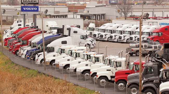 Trucks on Mack/Volvo lot