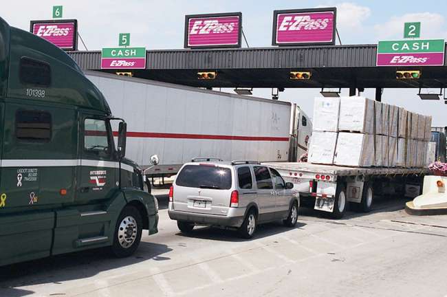 An EZ-Pass toll plaza on Interstate 95 in Maryland.