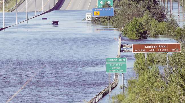 Hurricane Florence floods North Carolina.