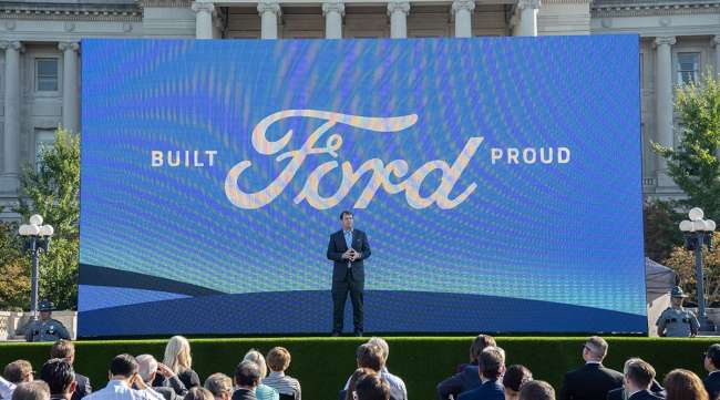 Ford CEO Jim Farley speaks at a September 2021 event in Frankfort, Ky.
