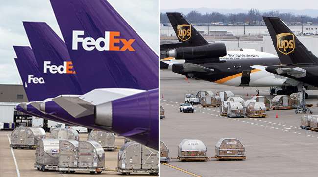 FedEx and UPS airplanes