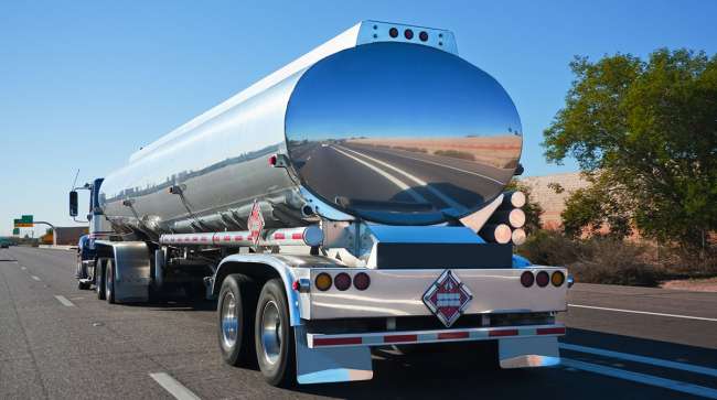 Fuel tanker on the highway