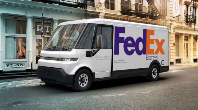 GM's EV600 electric van is already being tested with FedEx, representatives said. (General Motors via AP)