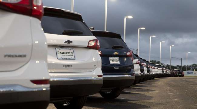 2021 Chevrolet vehicles on a lot at the Green Chevrolet dealership in East Moline, Ill.