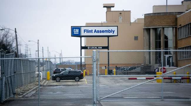 The GM Flint Assembly plant in Flint, Mich., on March 23.