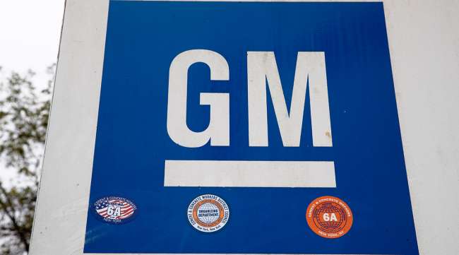 A sign at a General Motors facility in Langhorne, Pa.
