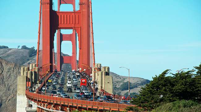 Traffic on the Golden Gate Bridge
