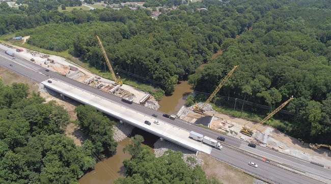 Interstate 95 bridge construction in Virginia