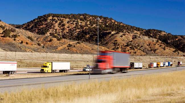 Trucks on highway