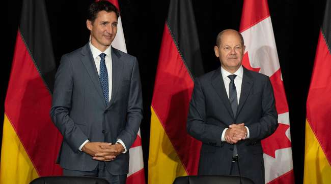 Justin Trudeau and Olaf Scholz