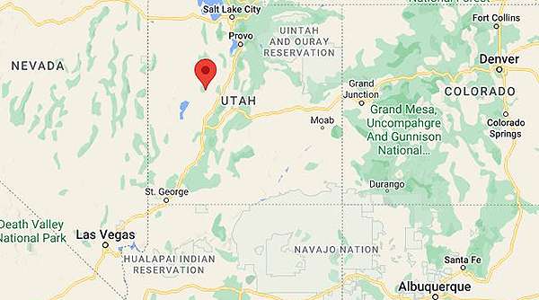 Google map pinpointing Delta, Utah