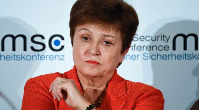 Kristalina Georgieva, Managing Director of the IMF, is seen during a session on the first day of the Munich Security Conference on Feb. 14.