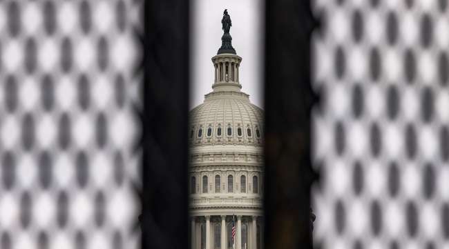 Security fencing around the U.S. Capitol building