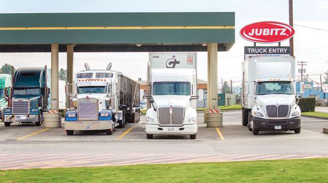 Trucks fuel up at Jubitz
