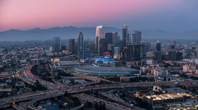 View of Los Angeles at dusk