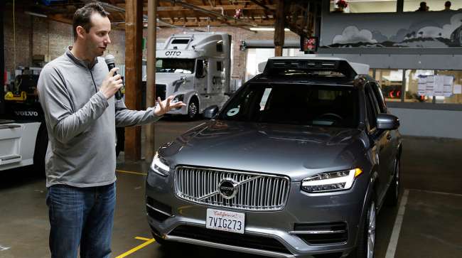 Levandowski, while he was still head of Uber's self-driving program