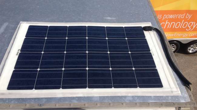 Solar panel on a cab roof