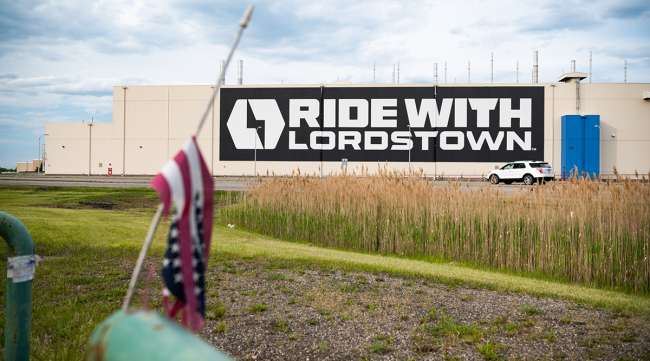 Signage outside Lordstown Motors Corp. headquarters in Lordstown, Ohio.