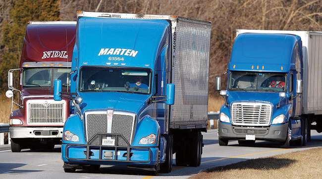 Marten Transport truck on highway