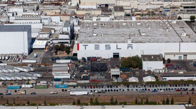 The Tesla assembly plant in Fremont, Calif.