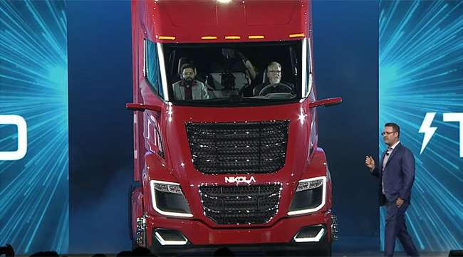 Nikola Two hydrogen fuel cell truck debut