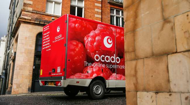A delivery truck operated by Ocado in London