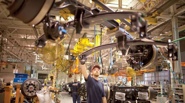 Volvo's Virginia plant closed by Mack Trucks strike.